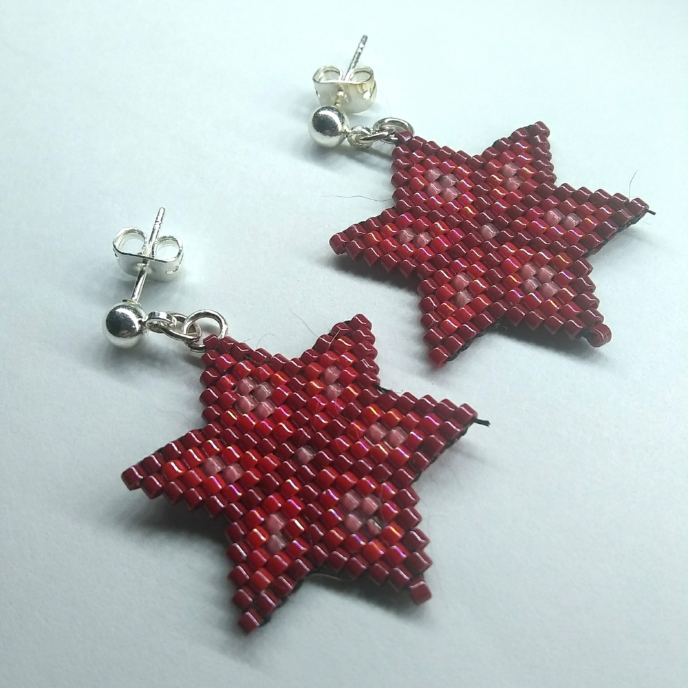 Artisan Poinsettia Christmas Earrings Holidays